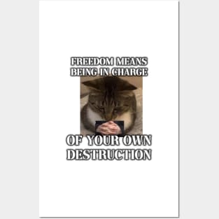 freedom means being in charge of your own destruction Posters and Art